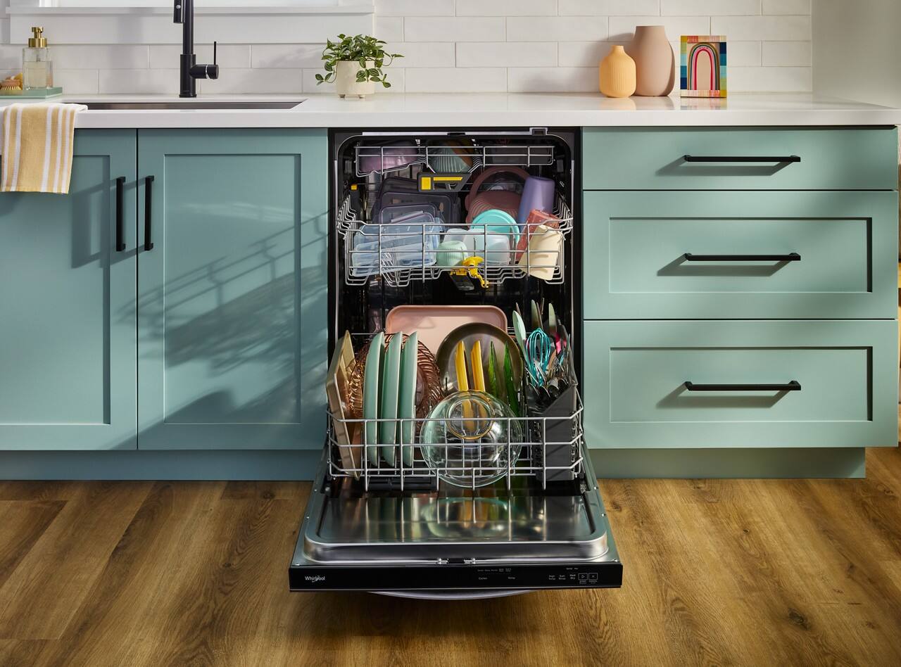 Alt View 1. Whirlpool - 24" Top Control Built-In Dishwasher with Total Coverage Wash and Auto Open Air Dry - Fingerprint Resistant Black Stainless Steel.