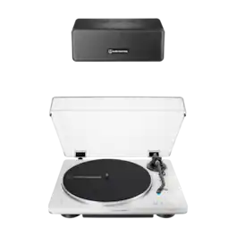 Audio-Technica - AT-LP70XBTWSP2 Automatic Wireless Belt-Drive Turntable and Speaker Bundle