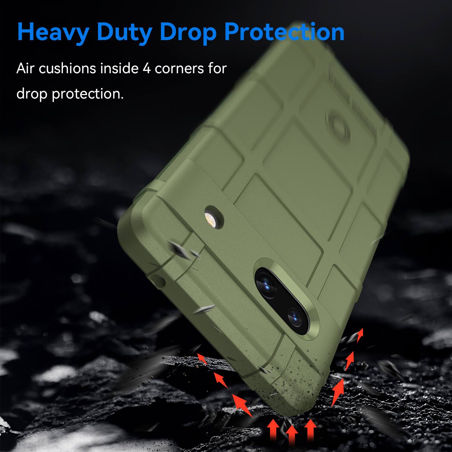 Heavy Duty Drop Protection  
Air cushions inside 4 corners for drop protection.