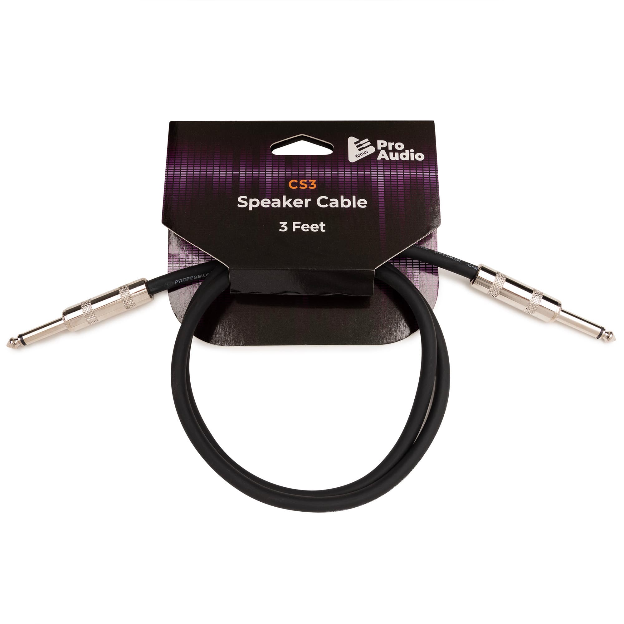 FocusProAudio - 1/4in to 1/4in Speaker Cable, 3ft (14 Gauge Wire)