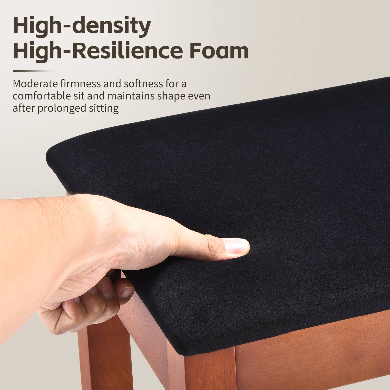 High-density High-Resilience Foam

Moderate firmness and softness for a comfortable sit and maintains shape even after prolonged sitting