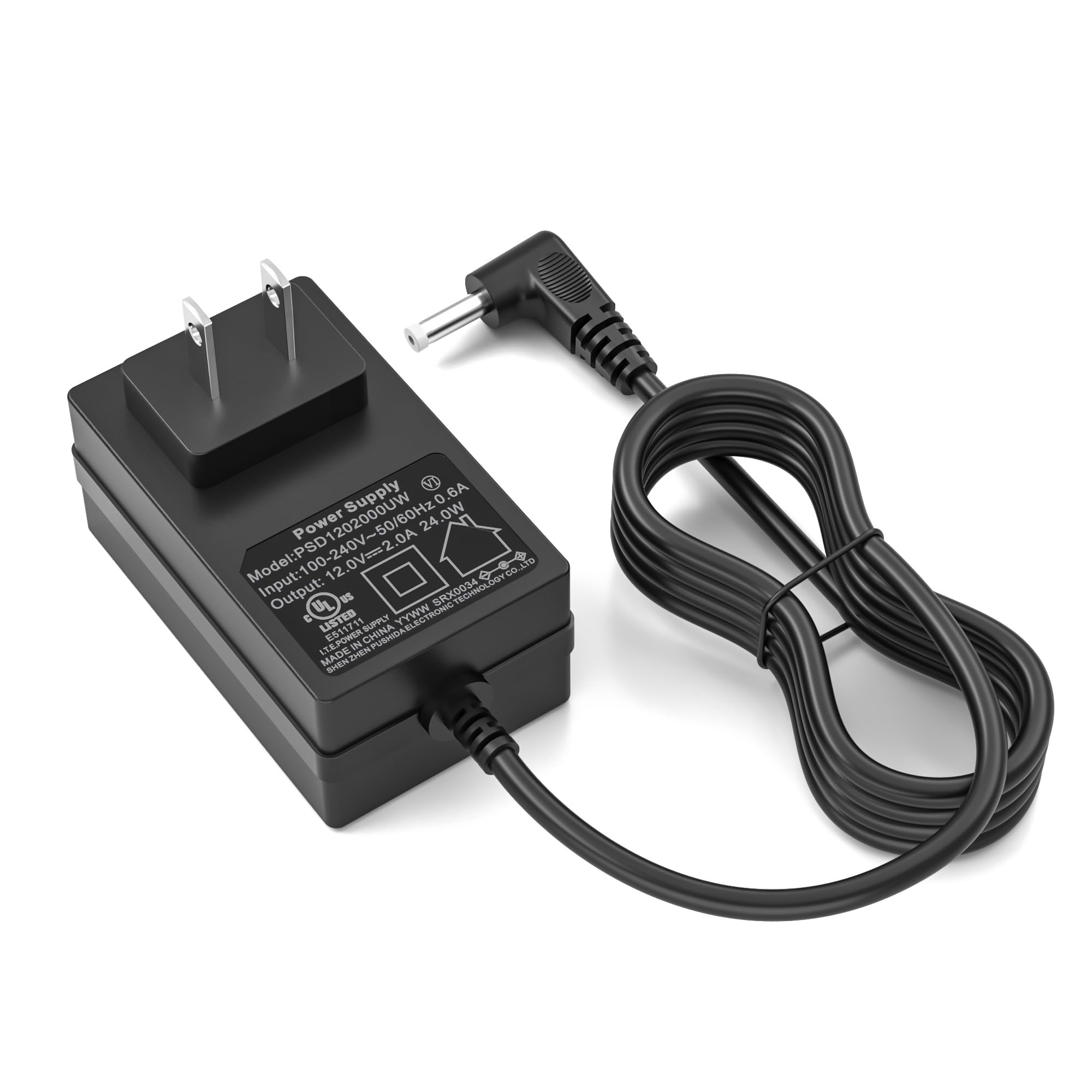 C V 6A Supply 24.0W 0 Power 24 Mput:100-240-801B0Hz 2 AO 12.0V===2 . ATD  DO Input: Output: aS SRX0034 TECHNOLOGY G UL WWYY ATRONIC LISTED STANOLY CHINA PNGAROID Y Nu LoEUPOWER MADE DEAPER EHEN
