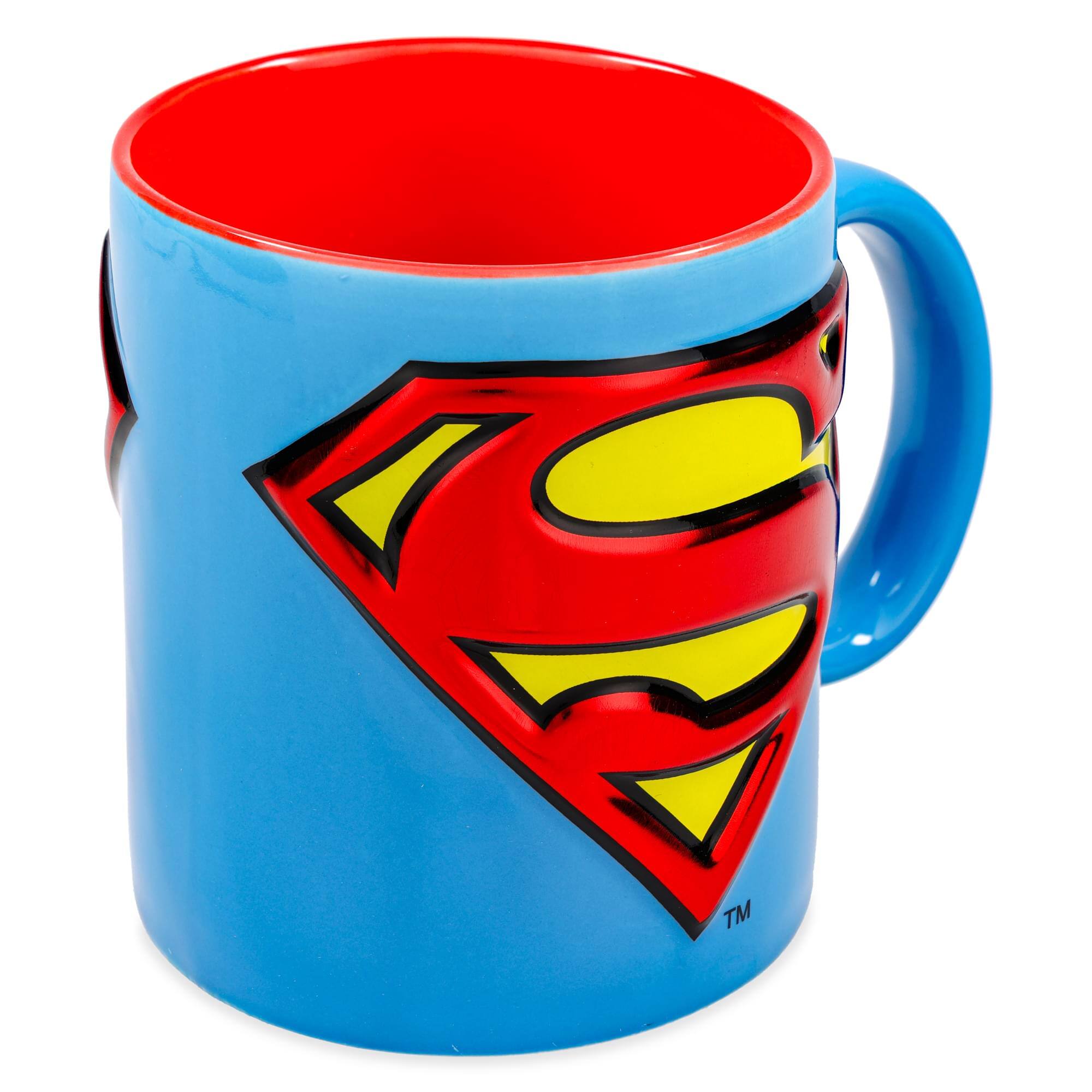 Alt View 10. Silver Buffalo - DC Comics Superman Logo Embossed Foil 20-Ounce Ceramic Mug - Blue.