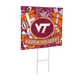 Evergreen Enterprises - Virginia Tech Hokies 24" x 18" Happy Holidays Christmas Outdoor Staked Yard Sign - Multicolor