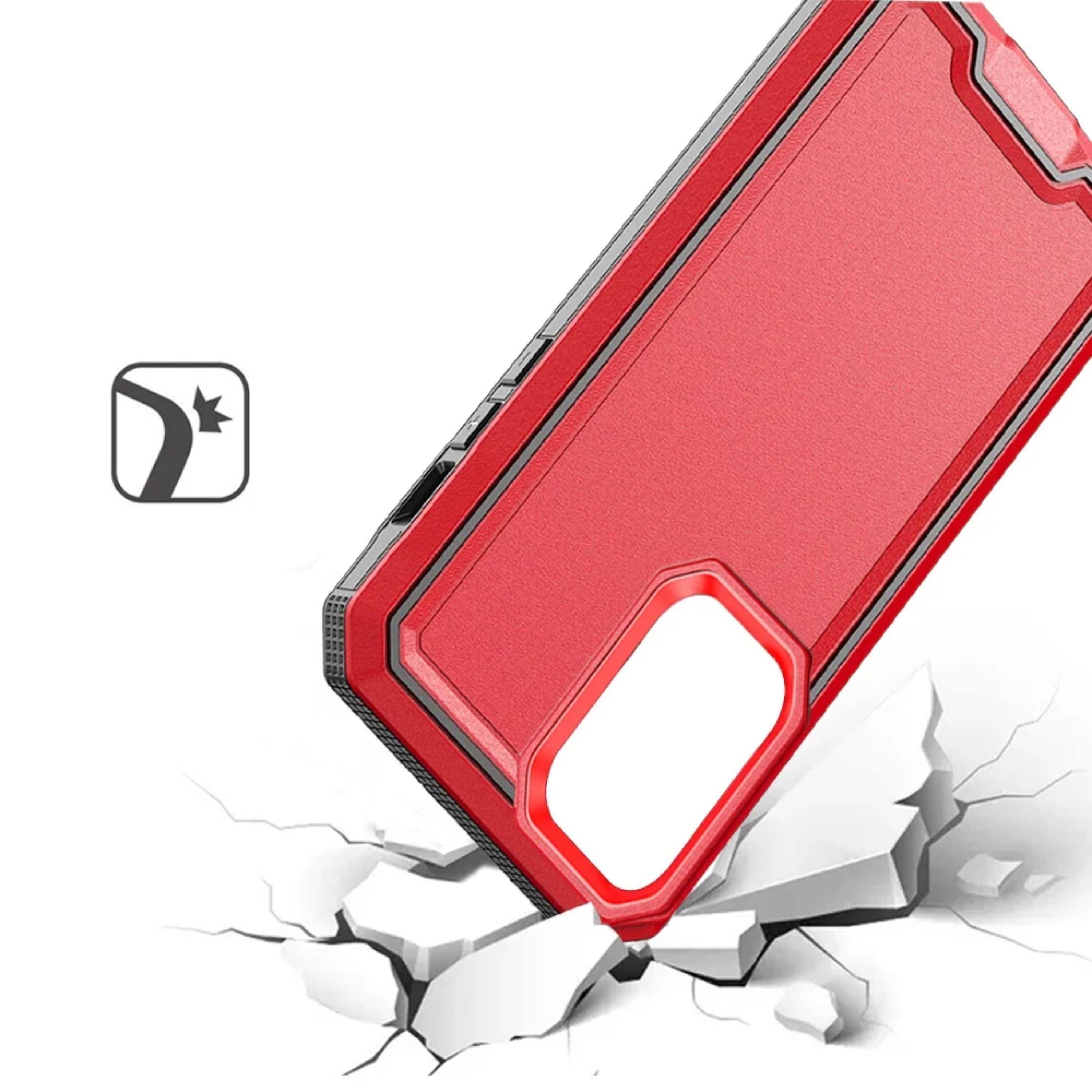 Left. Kitcheniva - Shockproof Strong Fused Phone Case For Samsung Galaxy S24 Red - Red.