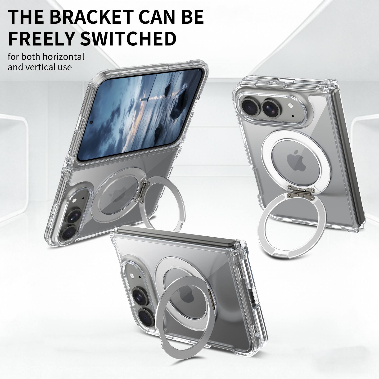 THE BRACKET CAN BE FREELY SWITCHED  
for both horizontal and vertical use