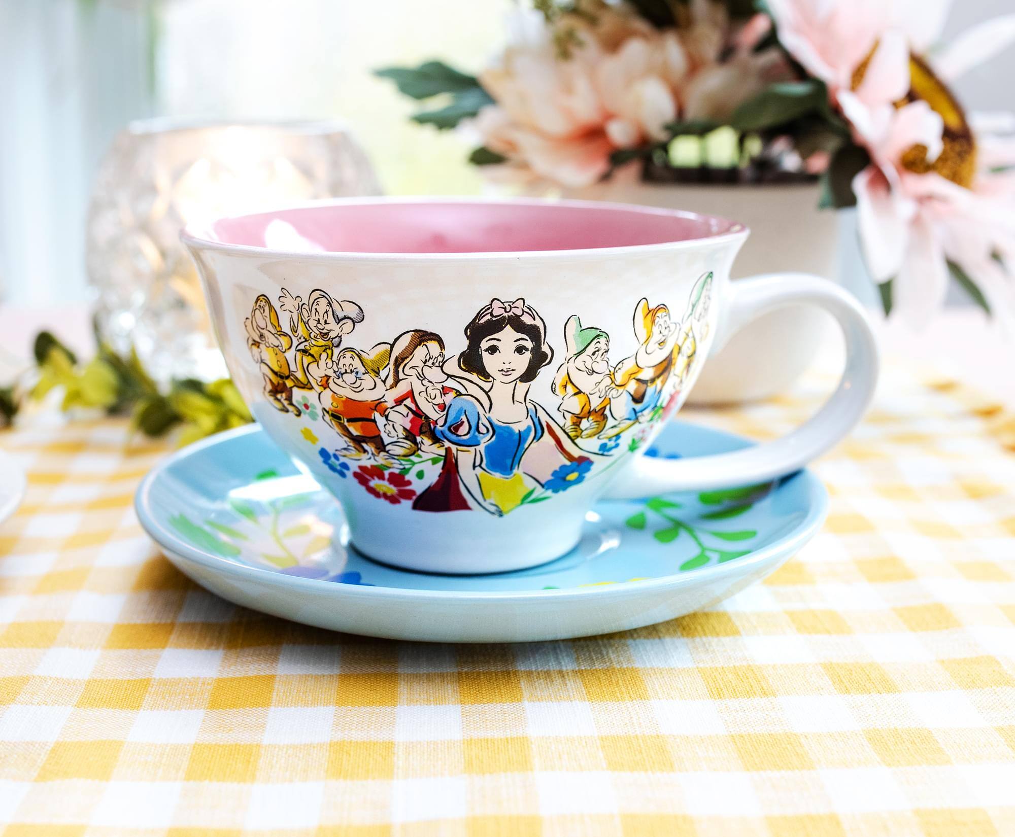 Alt View 2. Disney - Disney Snow White and the Seven Dwarfs "I'm Wishing" Ceramic Teacup and Saucer - Blue.
