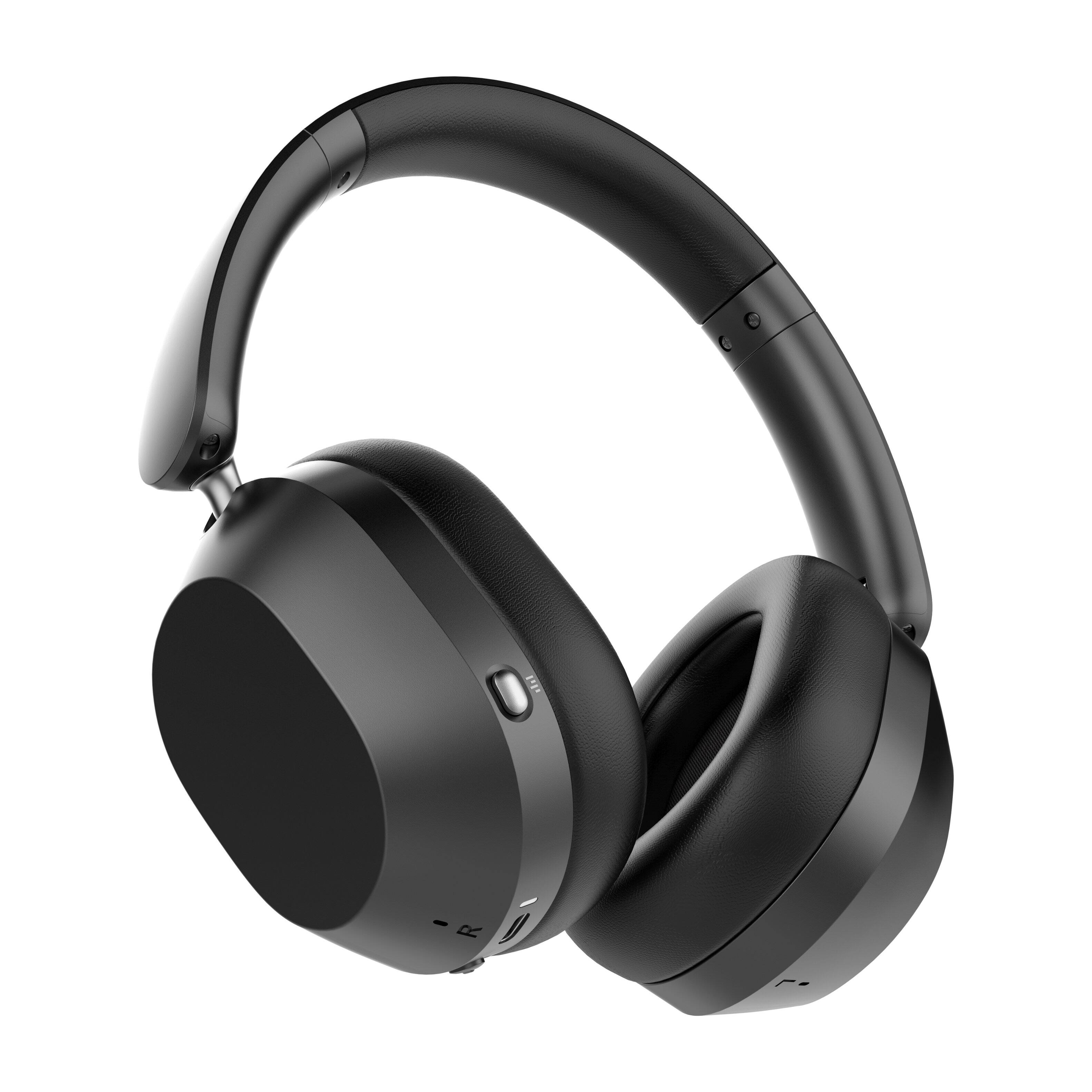 Back. MEE audio - Cinema 3D Noise Canceling Bluetooth Over-the-Ear Headphone with Charging Pad & Spatial Audio for Bluetooth Enabled TVs - Black.