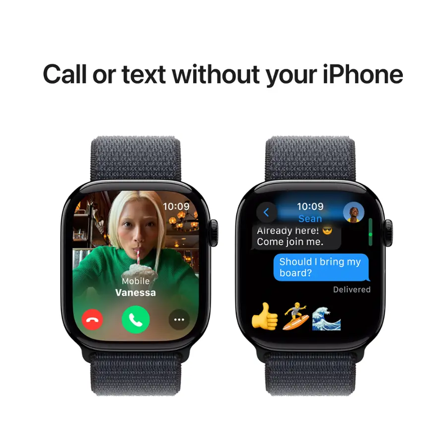 Call or text without your iPhone. 10:09 10:09 Sean Aiready here! Come join me. Mobile Vanessa ... Should I bring my board? Delivered.