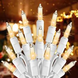PARKER SLATER - 100 Count 26.5FT Clear Incandescent Christmas String Lights with White Wire - Warm White