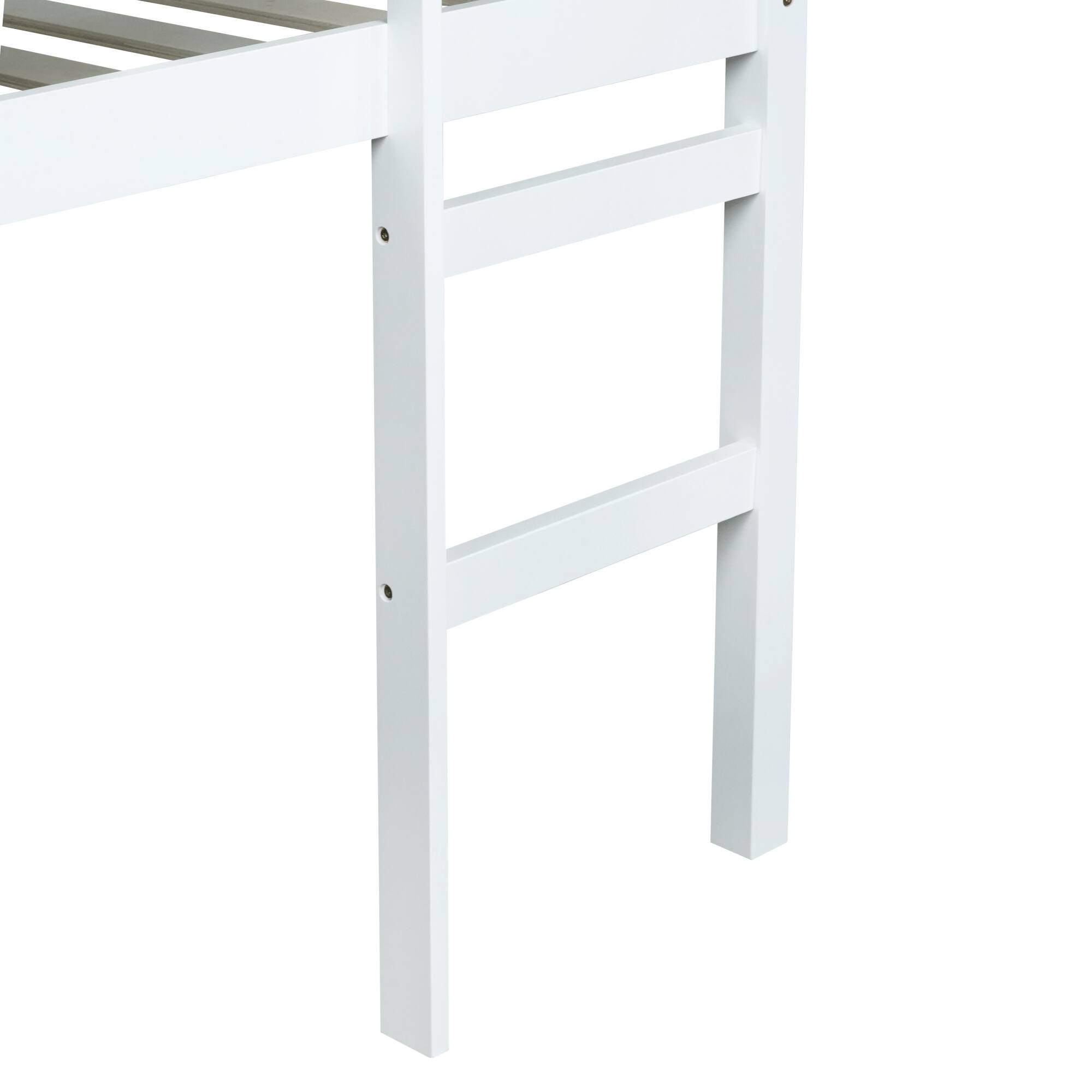 Angle. GOODSILO - Premium Full-Size Loft Bed with Ladder Designed for Space Optimization and Stylish Comfort - White.