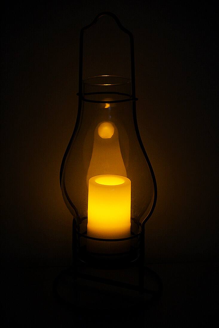 Alt View 1. Zeckos - 4 in 1 Glass Candle Lantern w/LED Flameless Candle - Clear.