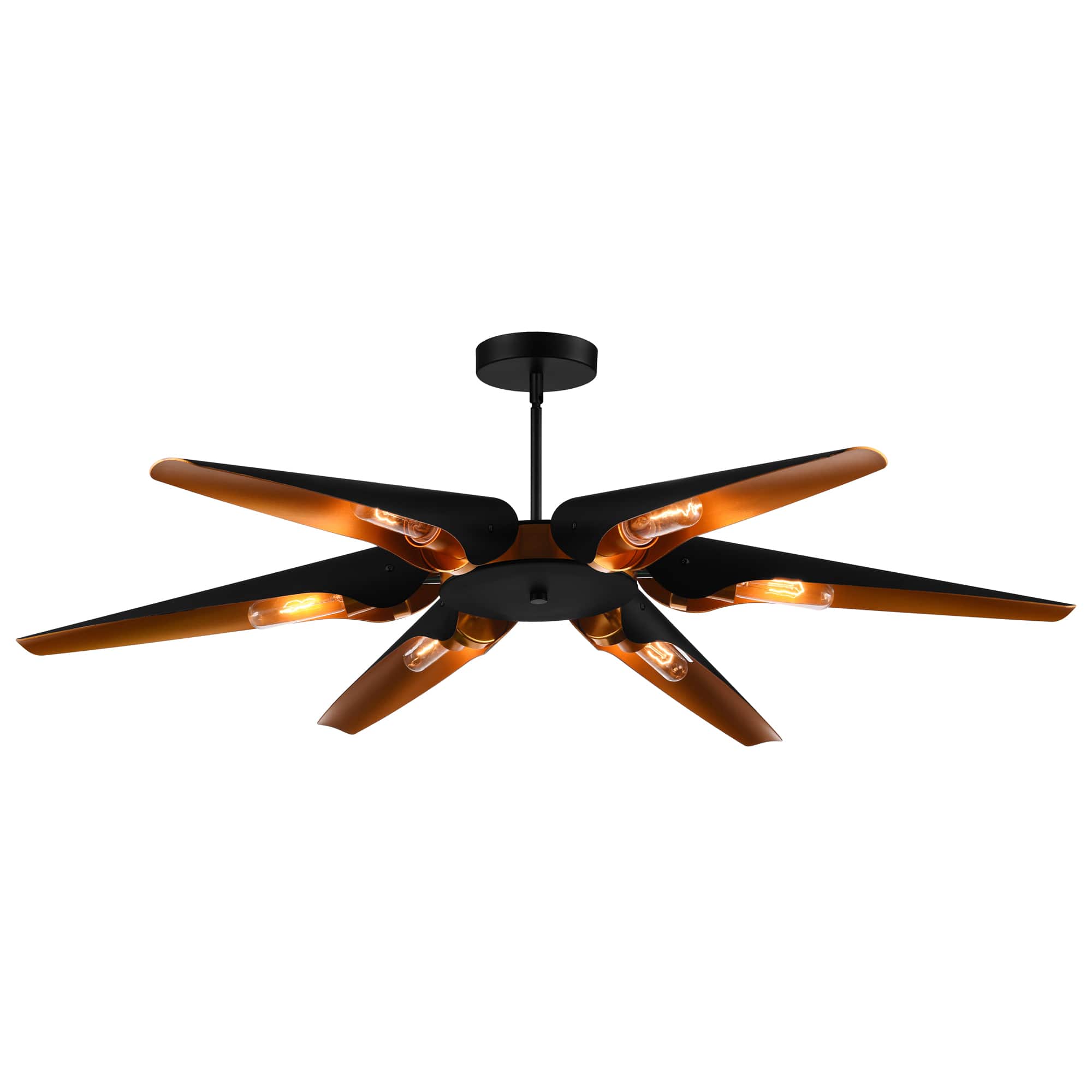 Front. CWI Lighting - Amar 6 Light Chandelier With Matte Black Finish - Matte Black.