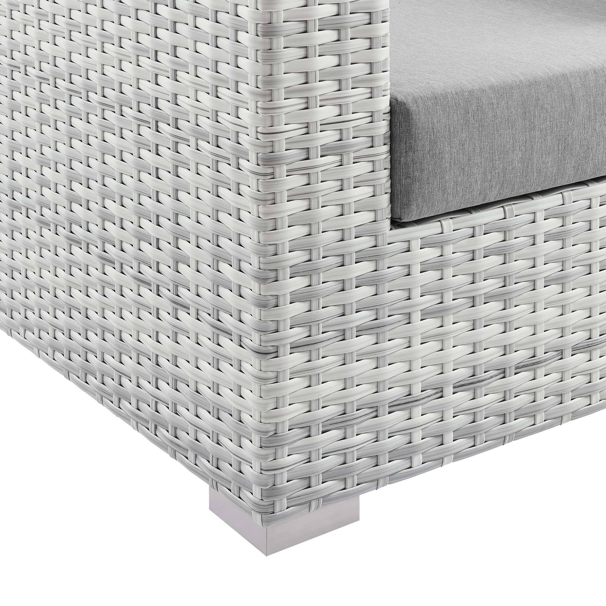 Alt View 4. Modway - Convene Outdoor Patio Left-Arm Loveseat by Modway - Light Gray Gray.