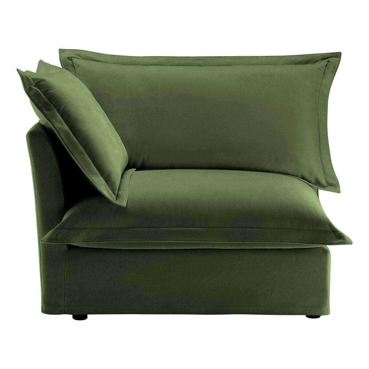 Front. Ropilly - Ropilly Green Chenille Sofa Single Seat Sofa with Removable Covers and Pillow - Green.