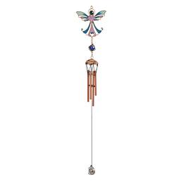 FC Design - 18" Long Blue Angel Copper and Gem Wind Chime Outdoor Patio or Garden Hanging Decoration - Multi-Color
