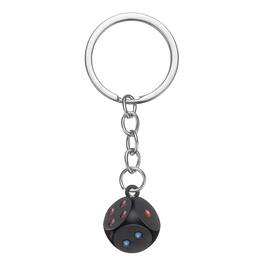 Unique Bargains - Lucky Dice Keychain Charm, 3D Cube Mini Dice Keyrings with Pendants for Bag, Wallet, Purse, Car, Phone Accessory - Black