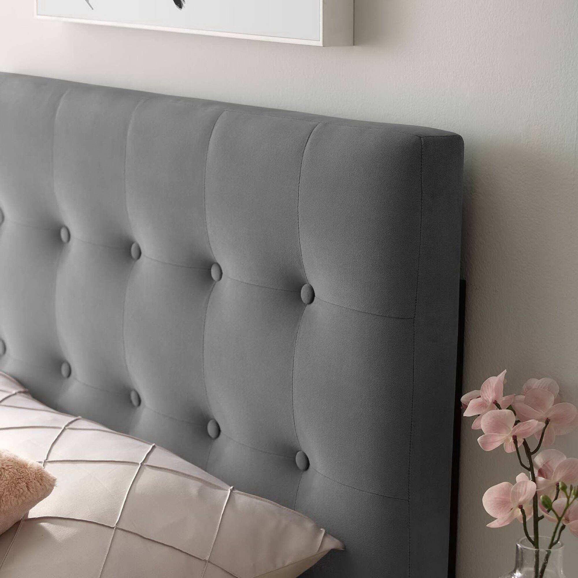 Alt View 3. Modway - Emily Biscuit Tufted Performance Velvet Twin Headboard by Modway - Gray.