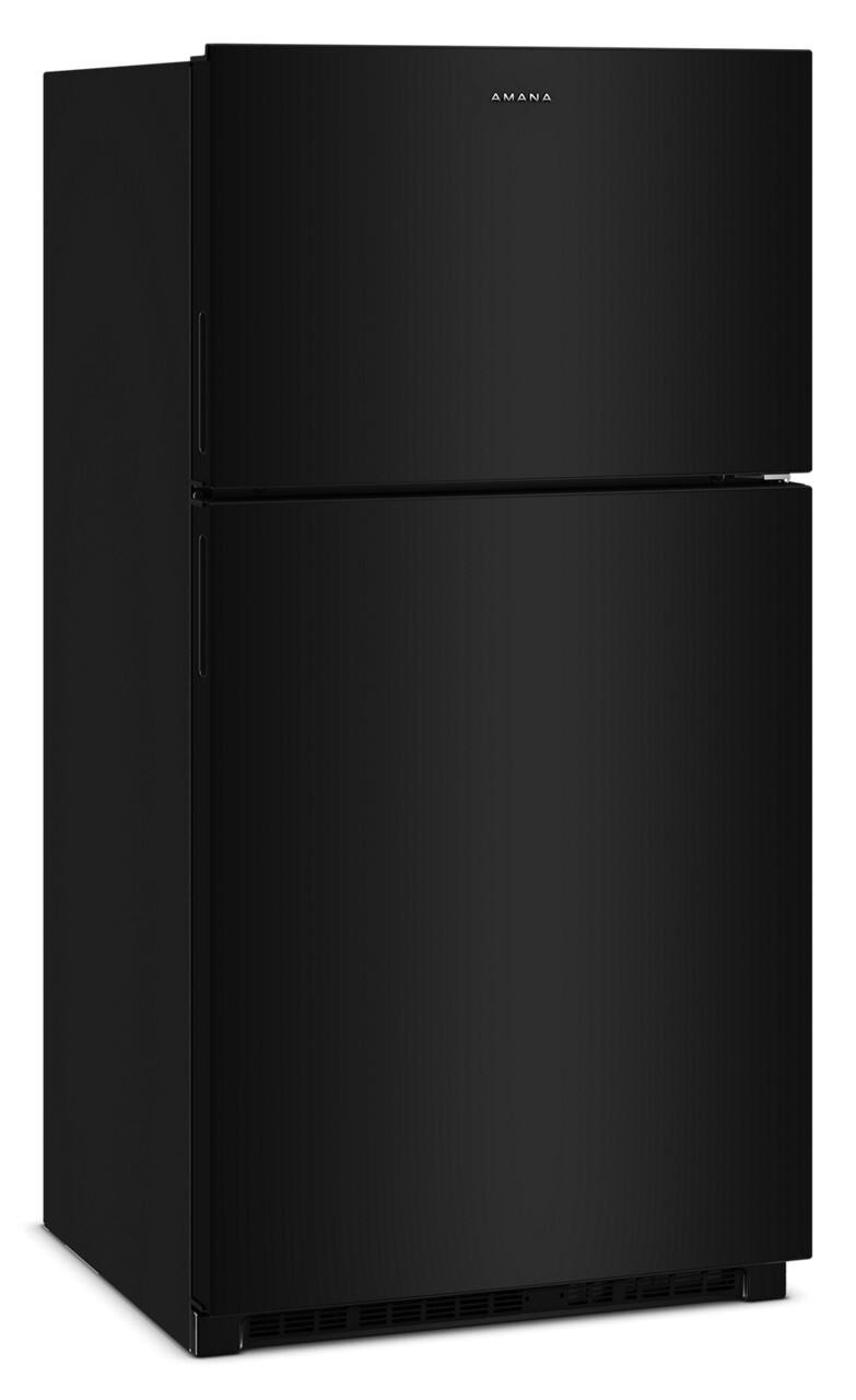 Angle. Amana - 21.3 Cu. Ft. Top-Freezer Refrigerator With Dual Crisper Drawers - Black.