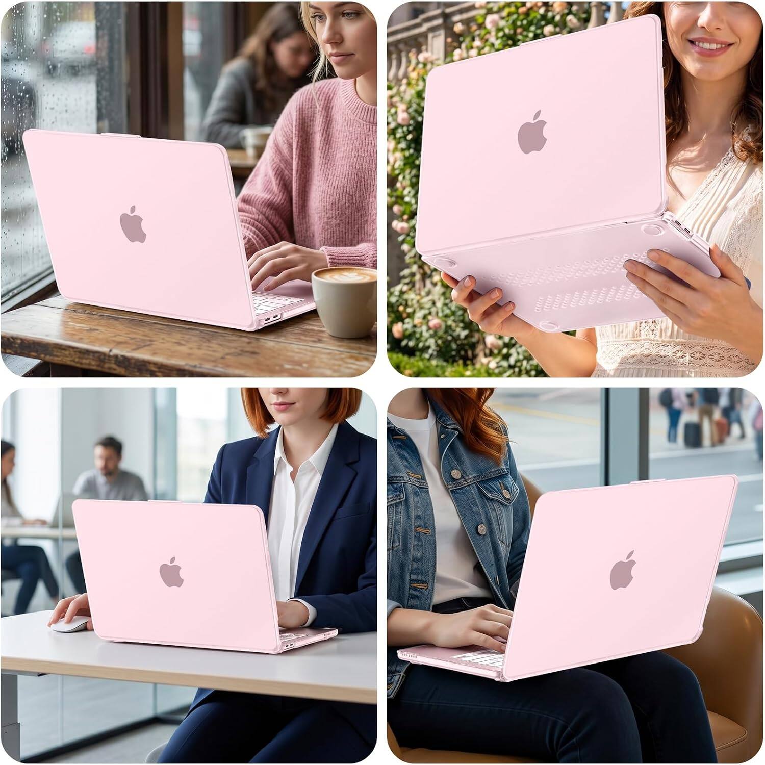 Alt View 3. mosiso - For MacBook Neo Case 13 inch 2026 A3404 A18 Pro Chip, Matte Finish Protective Hard Shell with Trapezoid Ventilation - Blush.