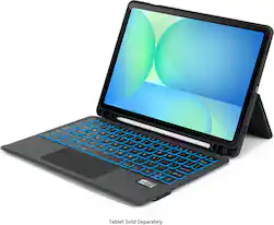 SaharaCase - ProTouch Slim Keyboard Case with Track Pad for Samsung Galaxy Tab S10 FE+ - Black - Left_Zoom