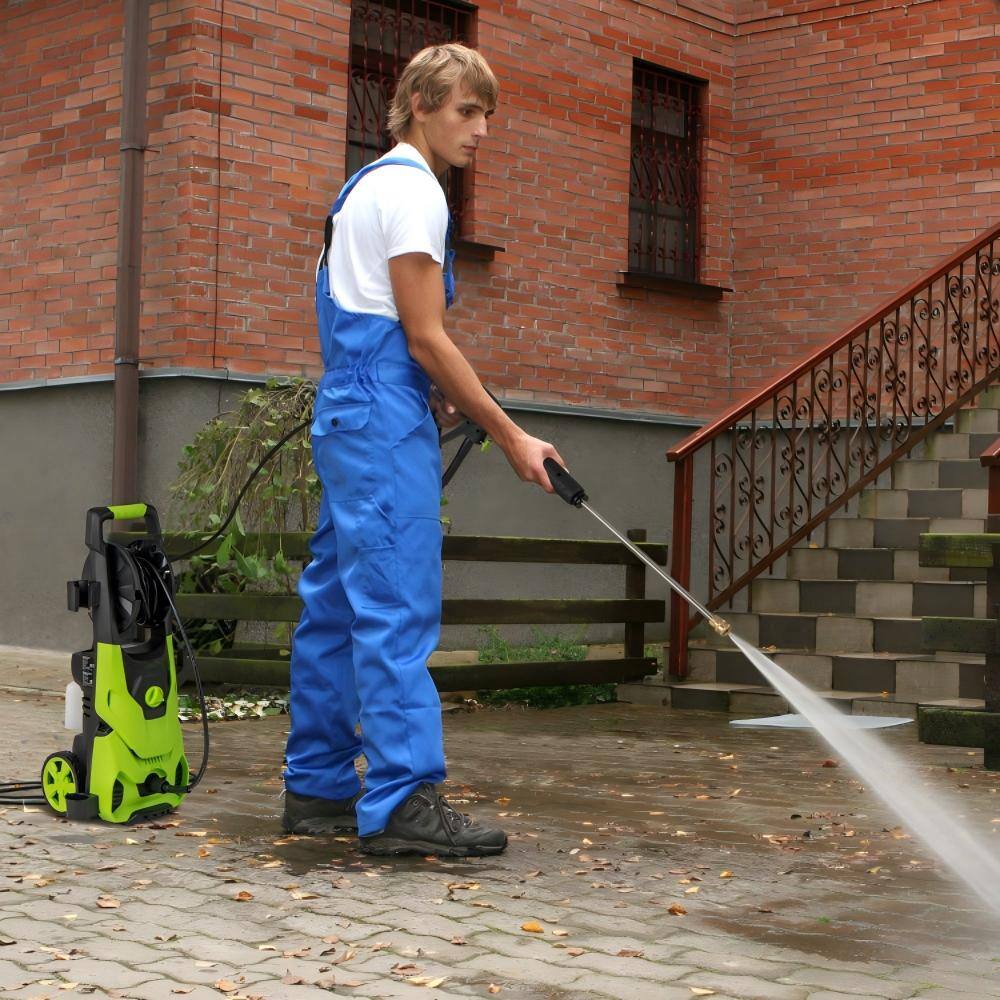 Alt View 1. HONGGE - Portable Electric Pressure Washer 2150 PSI with Foam Cannon - Green.