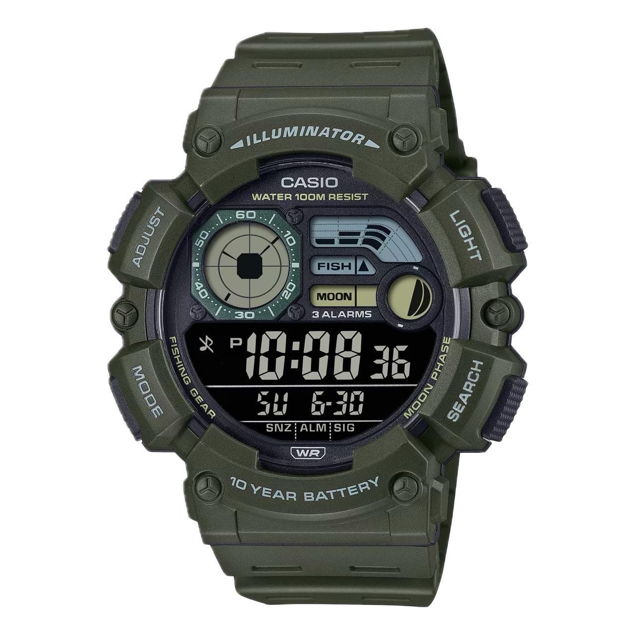 Casio - Men's Digital Watch with Band - WS-1500H-3BVCF - Green