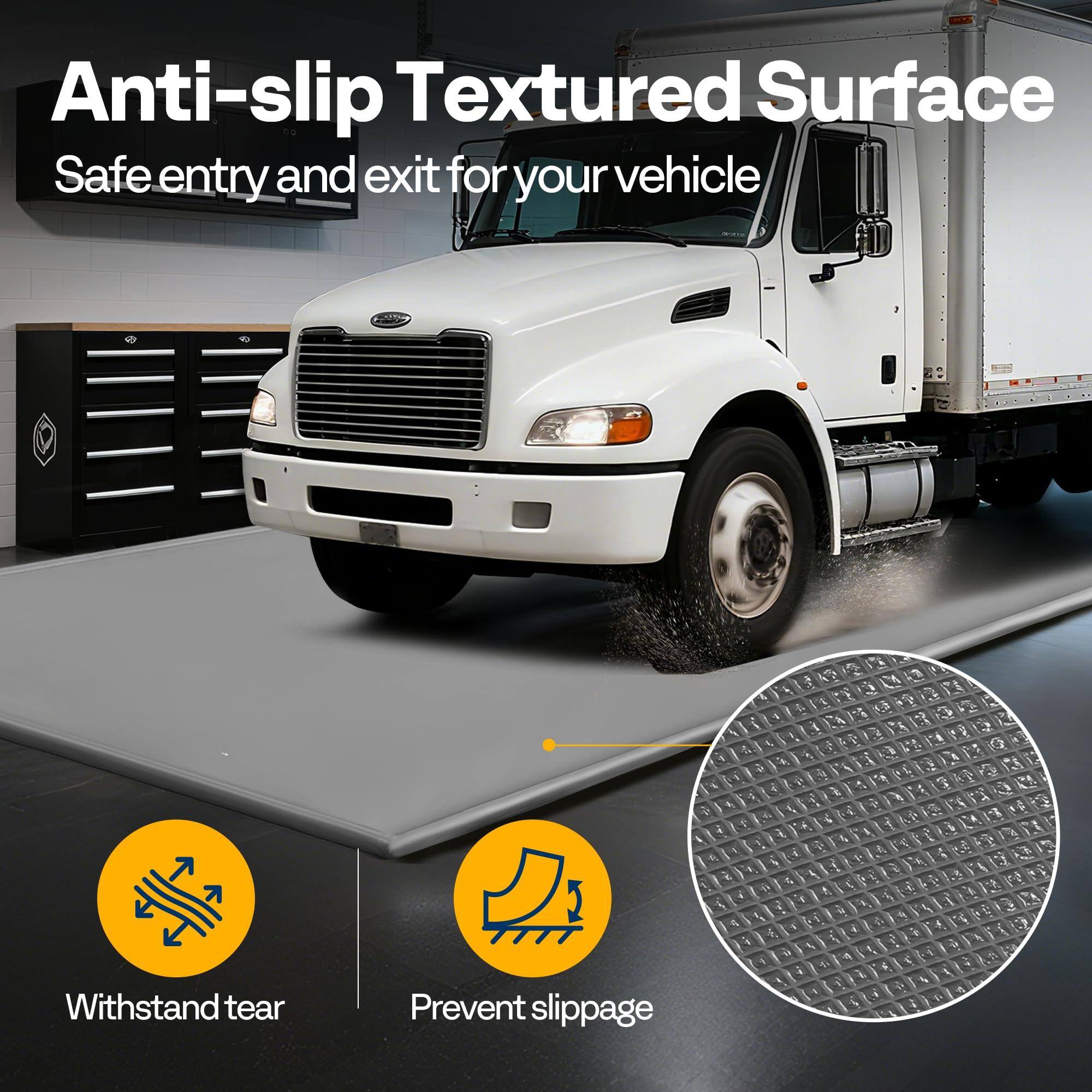 Anti-slip Textured Surface  
Safe entry and exit for your vehicle  

Withstand tear  
Prevent slippage