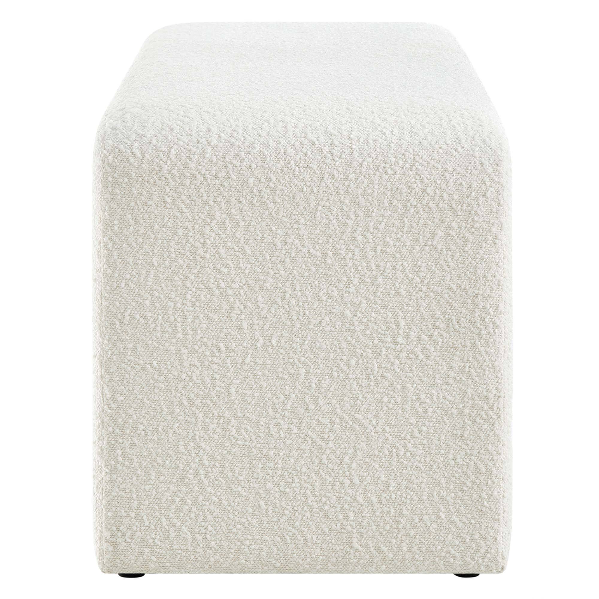 Back. Modway - Simba Boucle Fabric Waterfall Long Bench by Modway - White.