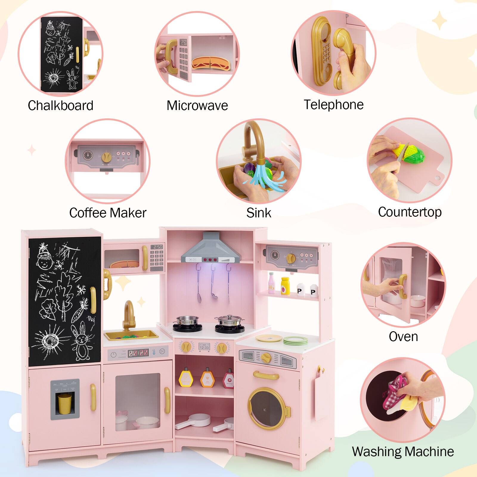 Chalkboard  
Microwave  
Telephone  
Coffee Maker  
Sink  
Countertop  
Oven  
Washing Machine
