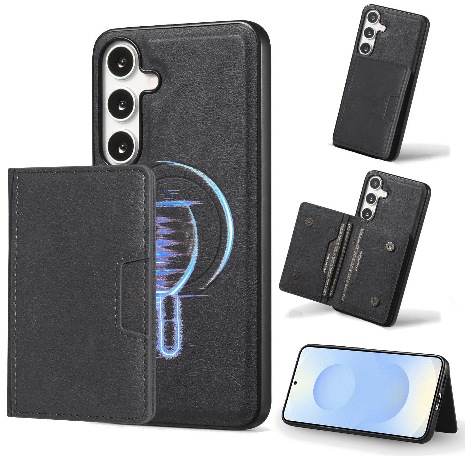 Dteck - Detachable Magnetic PU Leather Cover For Samsung Galaxy S26, Shockproof Card Holder Wallet Protection Case - Black price history on PriceWatchPro