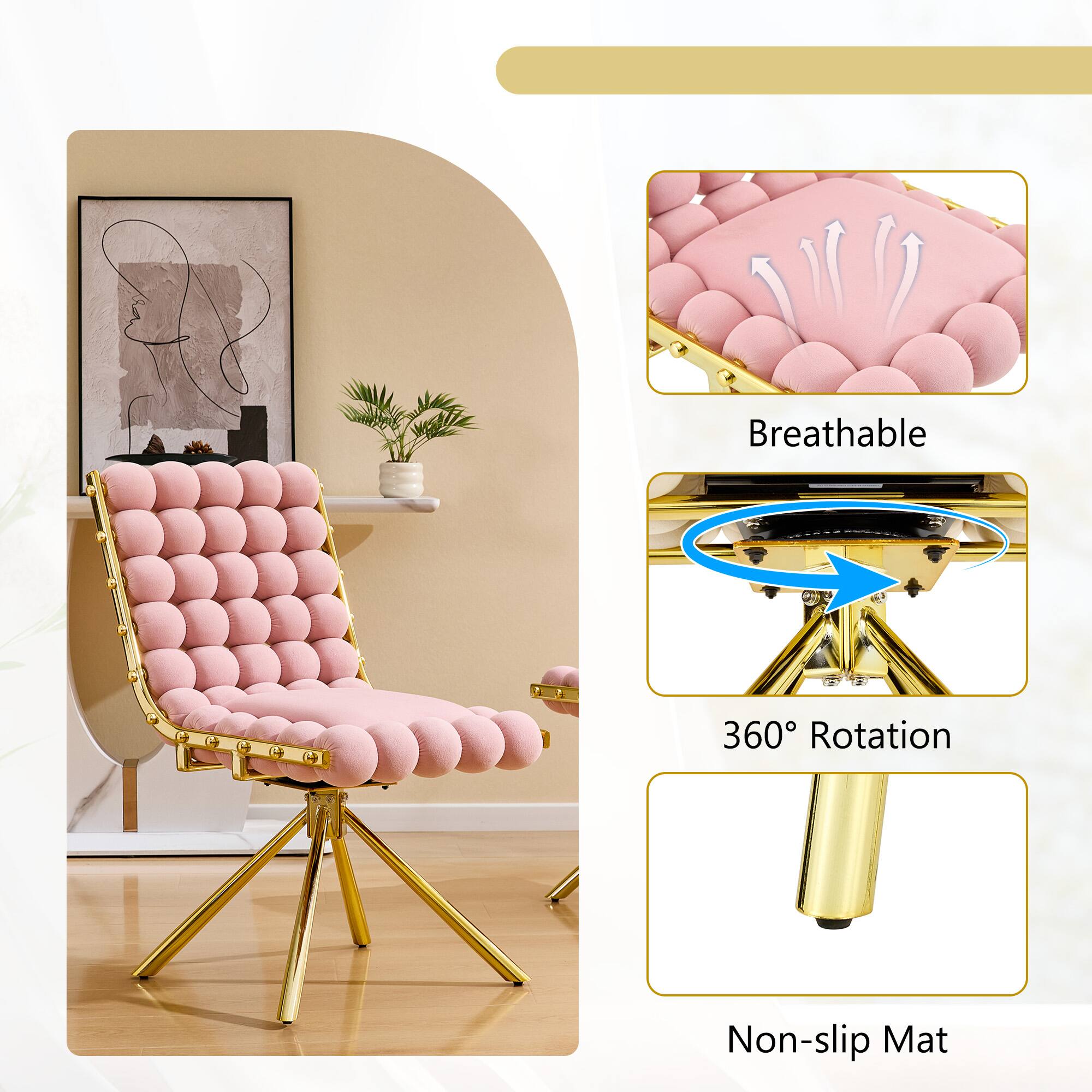 Breathable  
360° Rotation  
Non-slip Mat