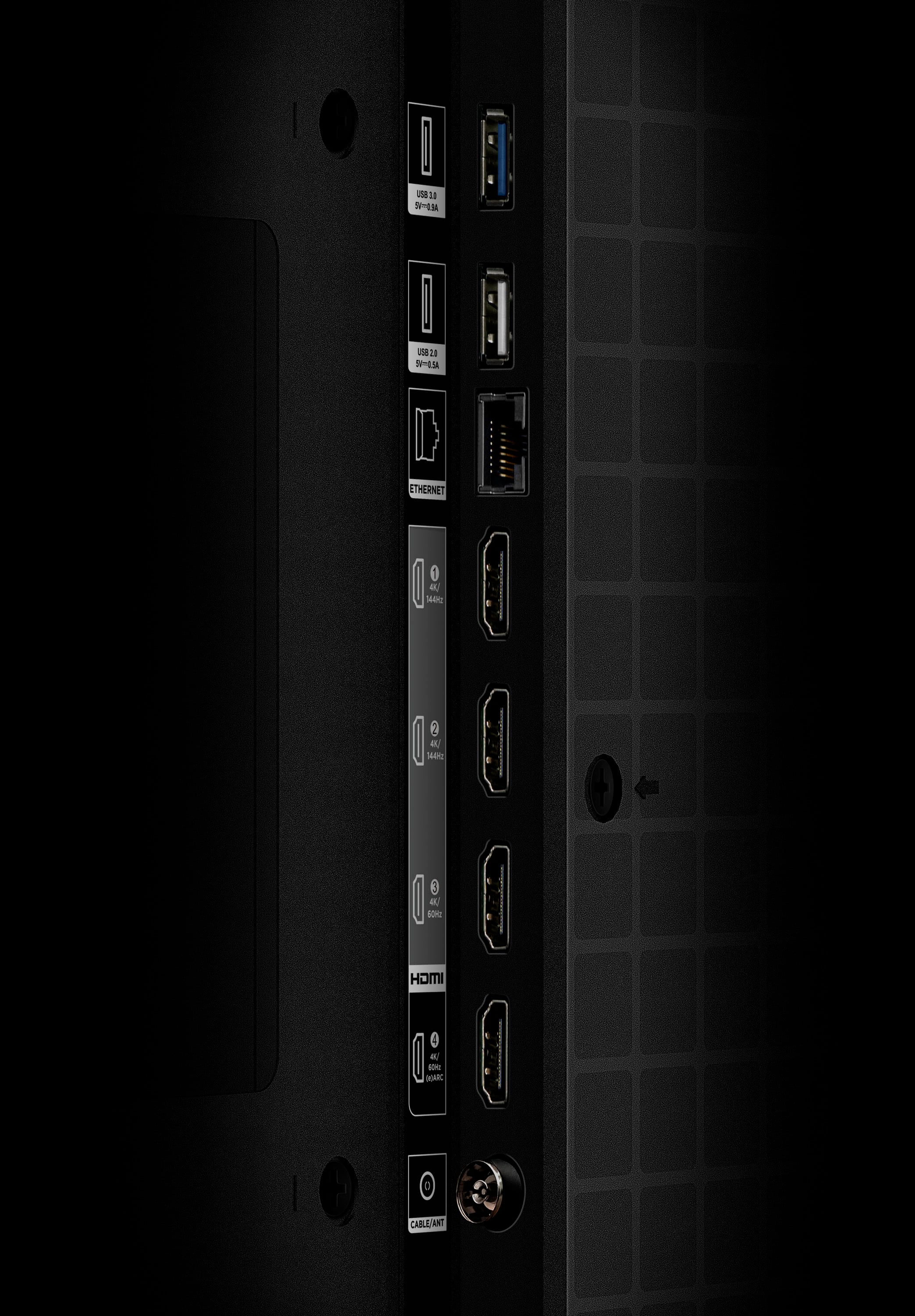 The text on the image reads:
0810 11 523 2 S5A I ETHERNET 0 I 144k 4 2 40 4 3 I 501 HDMI 0 4 NONE ARC I a CARLE/ANT.
I have grouped and corrected the text as follows:
0810 11 523 2 S5A I ETHERNET 0 I 144k 4 2 40 4 3 I 501 HDMI 0 4 NONE ARC I a CARLE/ANT.