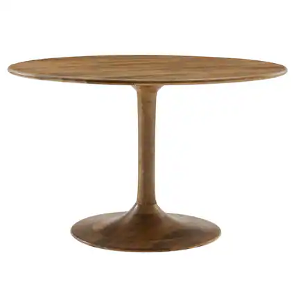 Front. Modway - Lippa 48" Round Solid Wood Dining Table by Modway - Natural.