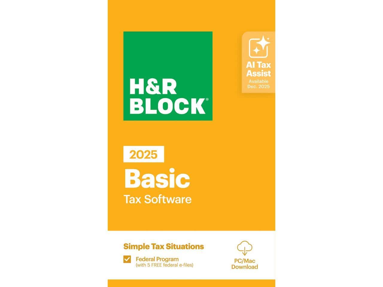 H&R Block - Tax Software Basic 2025 PC/Mac [Key Card] - Windows