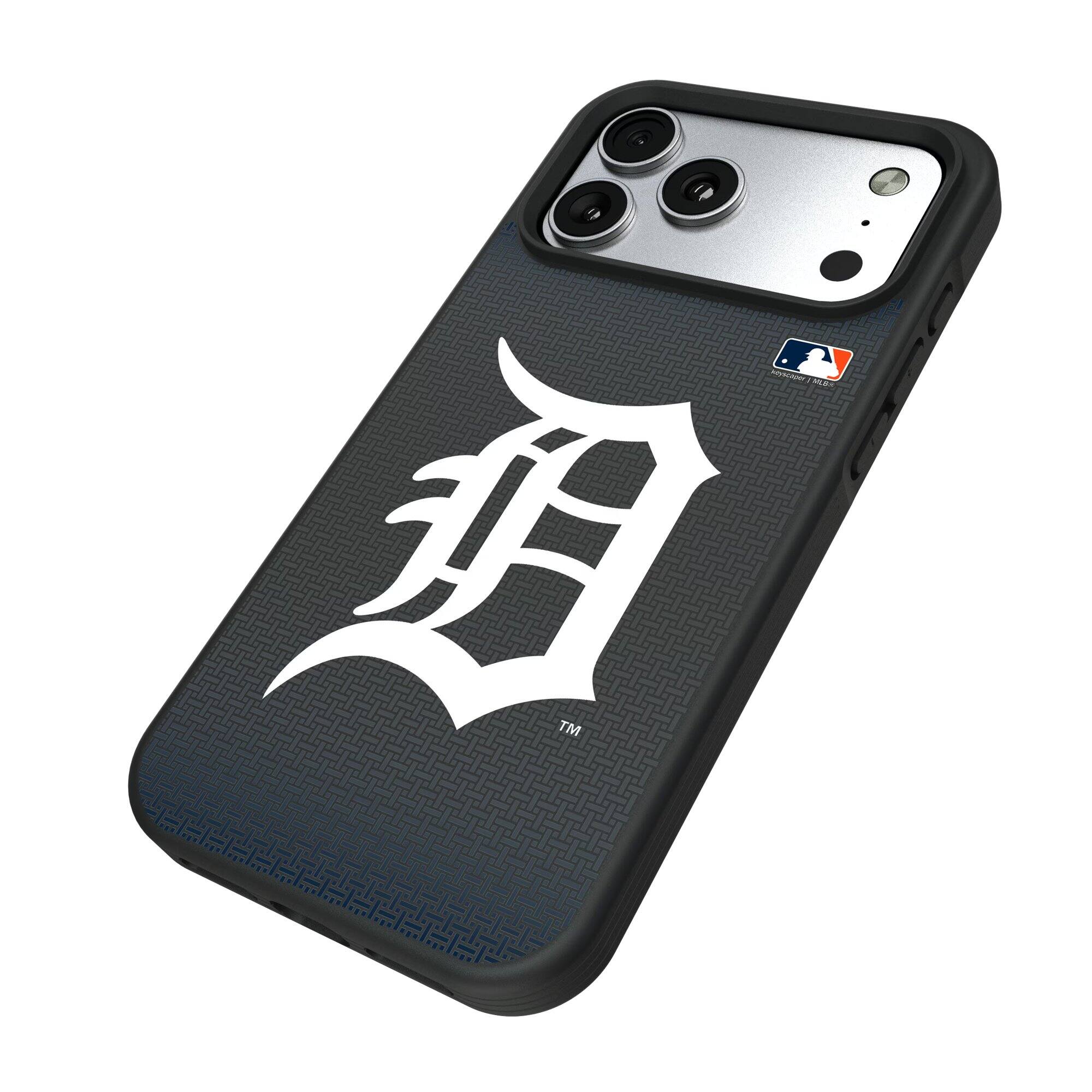 Alt View 1. Keyscaper - Detroit Tigers Bump Case with 8.2ft Drop Protection - 13 Pro Max - Black.