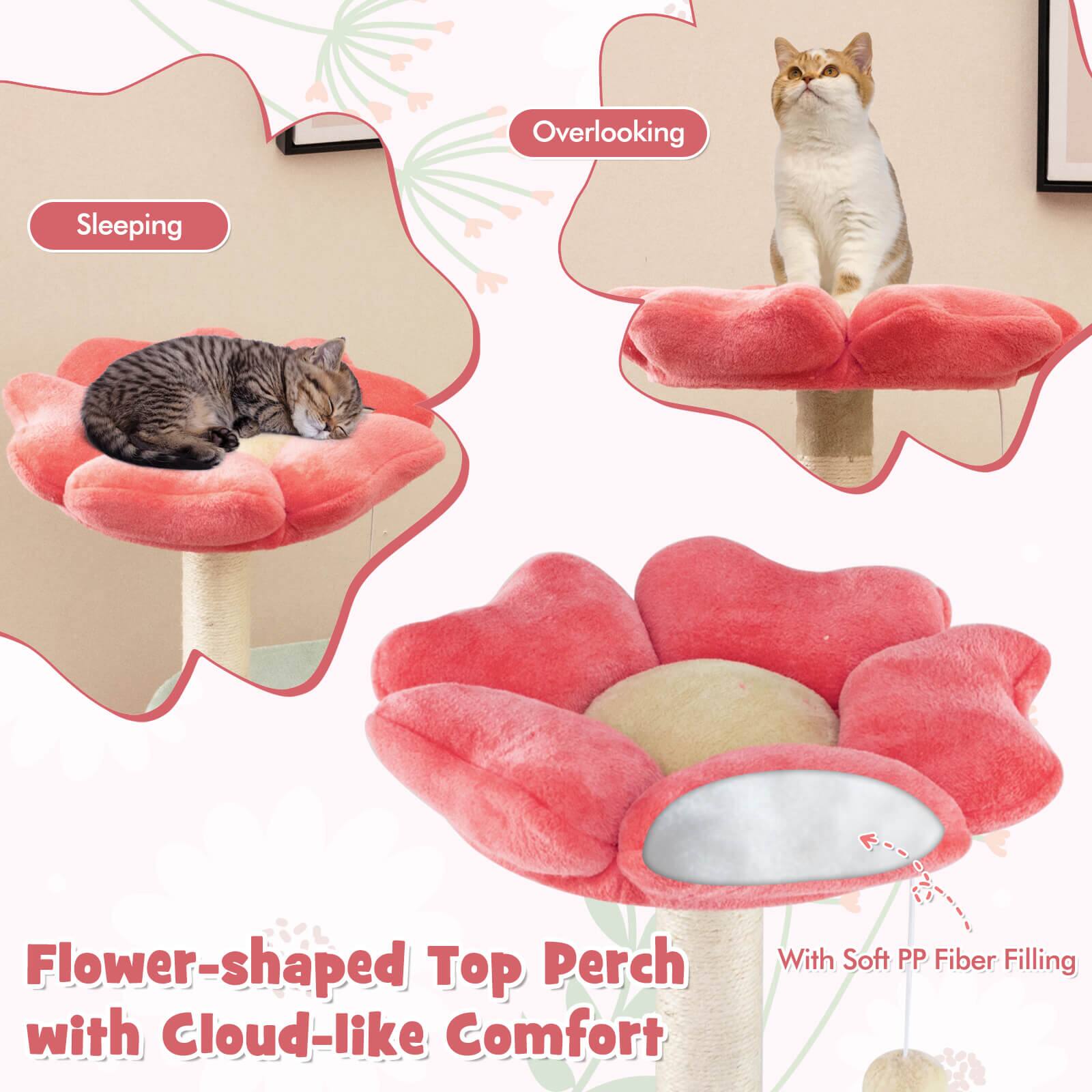 Flower-shaped Top Perch with Cloud-like Comfort

- Sleeping
- Overlooking

With Soft PP Fiber Filling