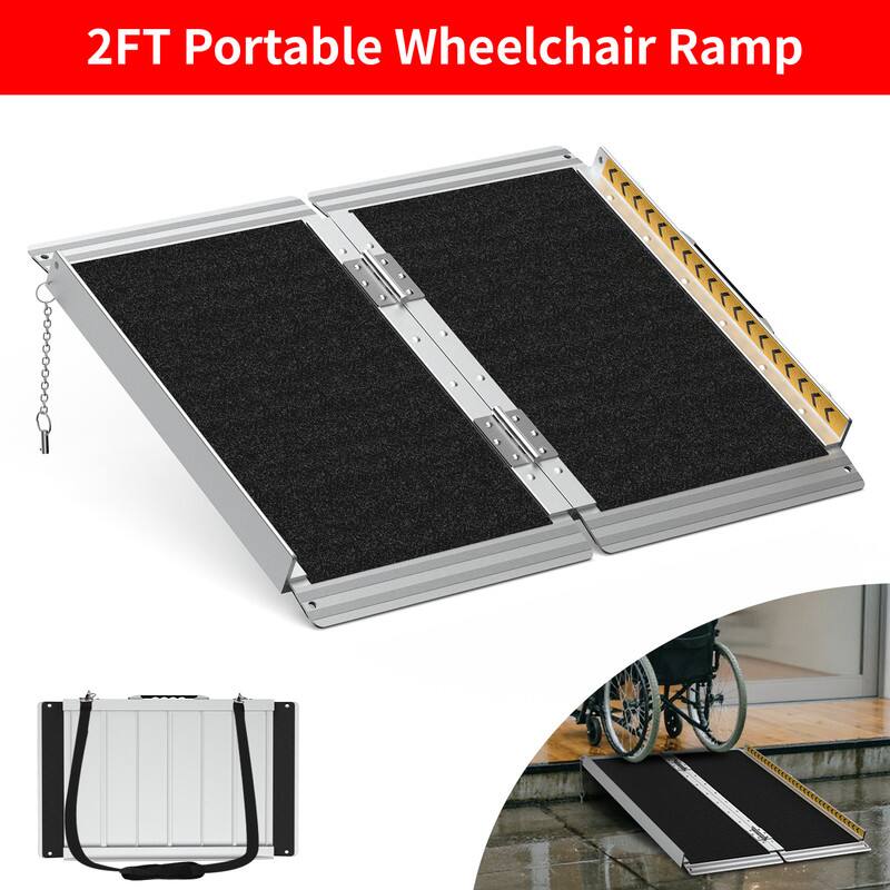 FODINGHILL 2FT Aluminum Portable Wheelchair Ramp with Non Skid Surface ...