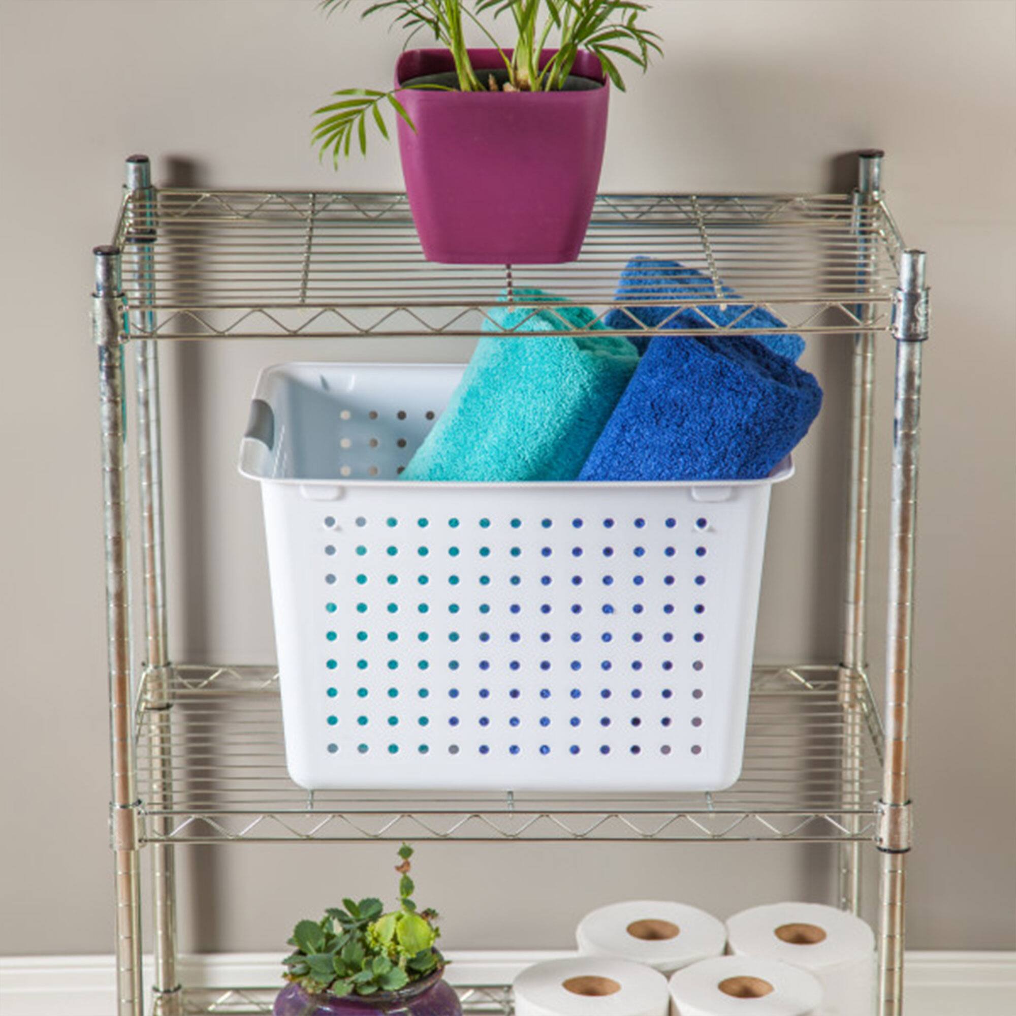 Alt View 5. Sterilite - Sterilite Deep Ultra Plastic Storage Bin Organizer Basket with Handles (18 Pack).