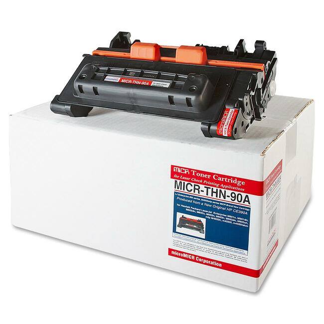 MICR-THN-90A MICR Toner Cartridge for Laser Check Printing Applications  
Produced from a New Original HP CE390A  
microMICR Corporation