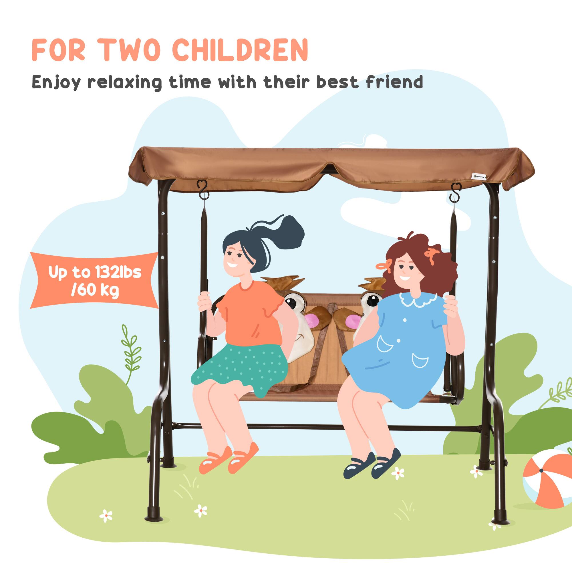 FOR TWO CHILDREN  
Enjoy relaxing time with their best friend  

Up to 132lbs / 60 kg
