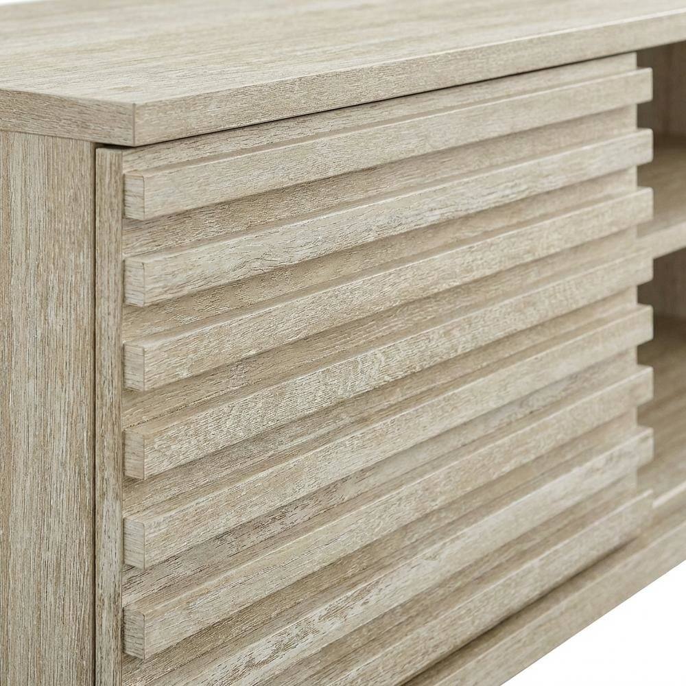 Alt View 1. FurniFact - Gray faux wall-mount media console, solid construction, 70-inch design - Gray.