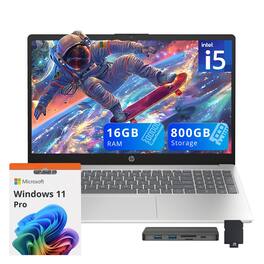 HP - Pavilion 15.6" FHD IPS Anti-Glare Laptop,Intel i5-1235U,16GB RAM,512GB SSD+288GB Dock Station Set,Win 11 Pro - Silver