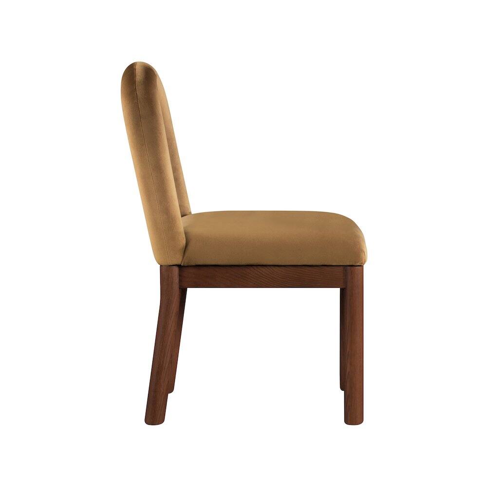 Alt View 3. Meridian Furniture - Conrad Saddle Velvet Dining Chair - Brown.