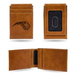 Rico Industries - Orlando Magic NBA Laser Engraved Brown Front Pocket Wallet/Money Clip - Multi