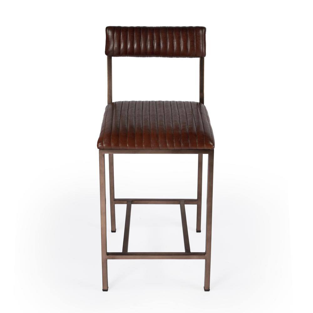 Alt View 1. Butler Specialty - Houston 24" Leather Counter Stool - Medium Brown.