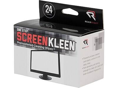 24 WIPES

ONE STEP SCREENKLEEN
Premoistened Cleaning Wipes

READRIGHT

Powerful screen cleaner and static control in one easy step
Non-abrasive, yet strong enough to clean dirt, dust and even stubborn fingerprints