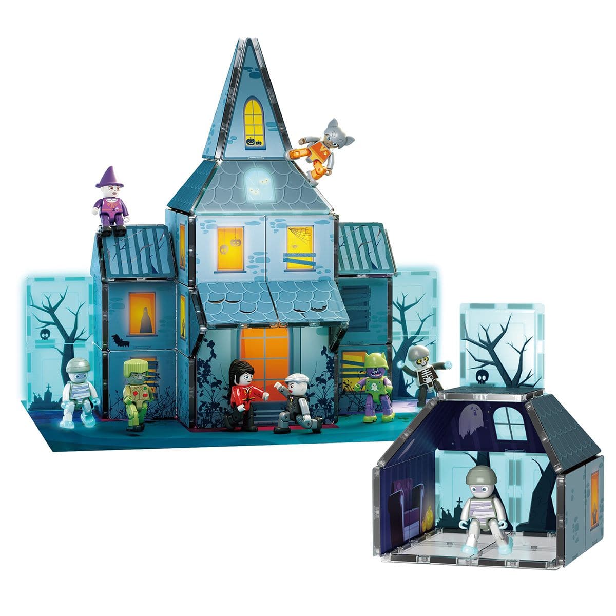 Photos - Educational Toy Magnetic PicassoTiles - PICASSO-TILES  Tiles for Kids, 57PCS Haunted Horror House Theme, STEM Building Blocks  