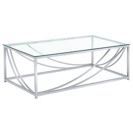 Coaster Co. of America - Lille Rectangular Glass Top Coffee Table Chrome - Silver