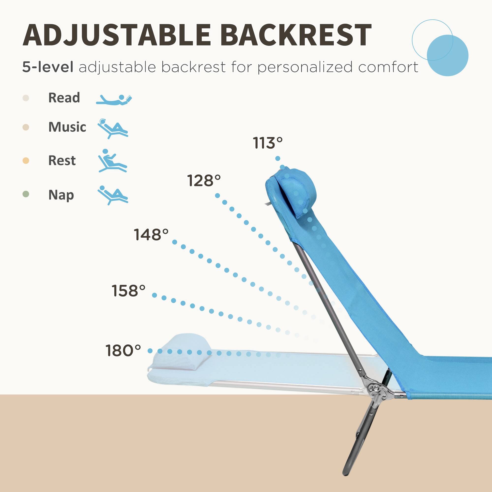 ADJUSTABLE BACKREST
5-level adjustable backrest for personalized comfort
Read
Music
Rest
Nap
113°
128°
148°
158°
180°